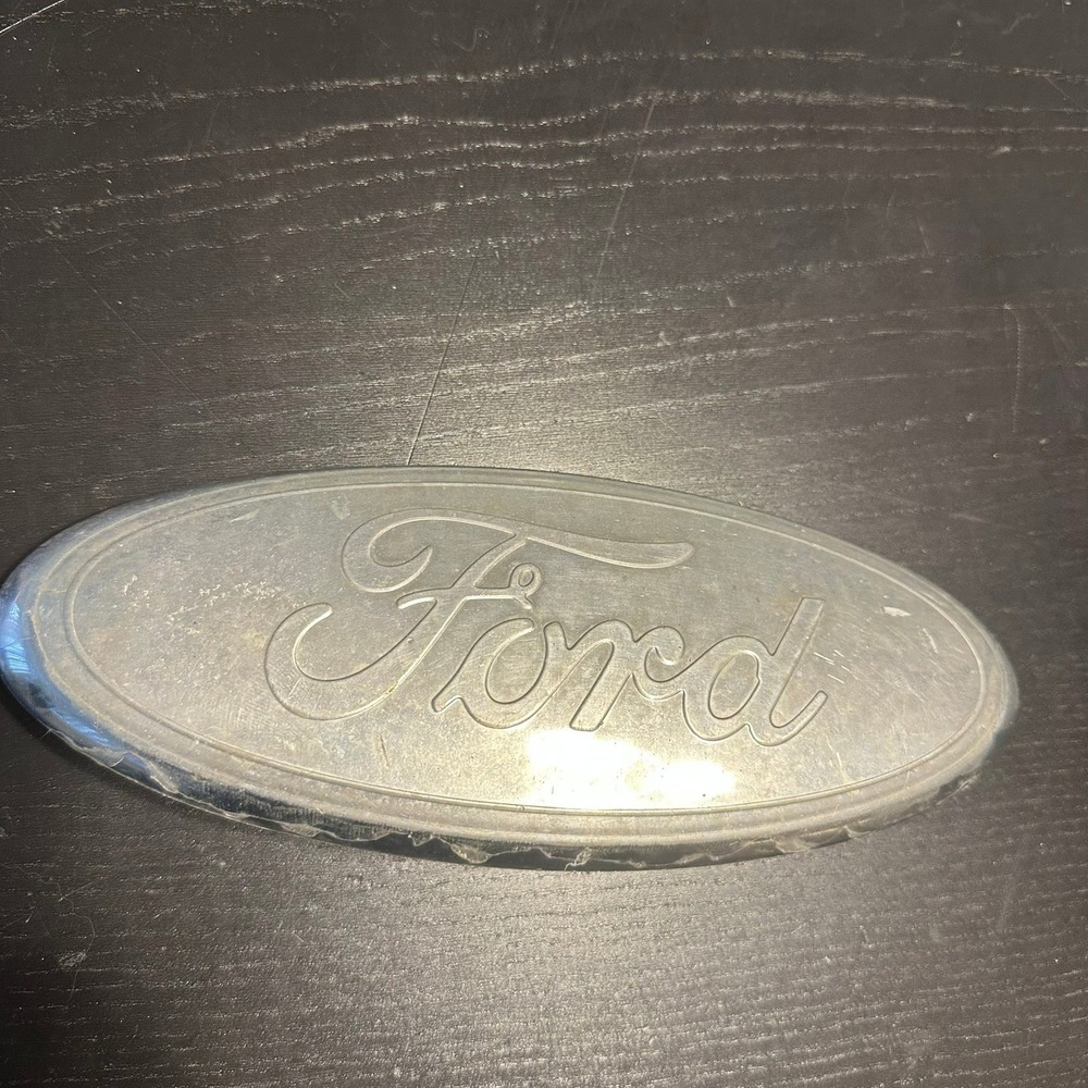 Vintage Ford Oval Emblem Logo Silver Tone Metal Car Truck Badge Replacement